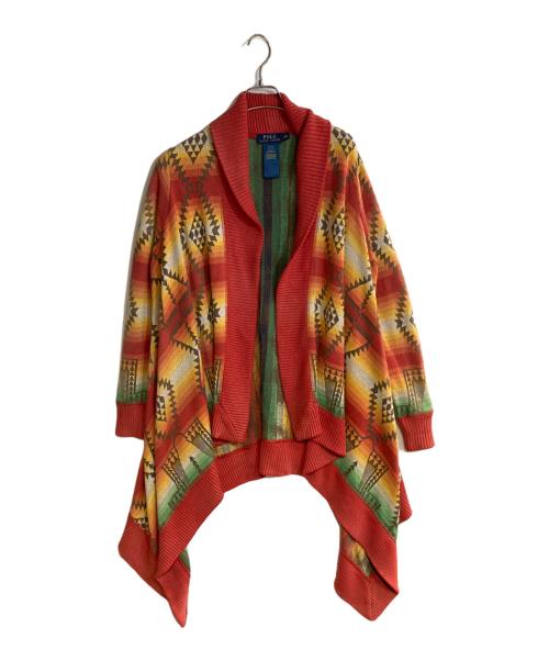 POLO RALPH LAUREN（ポロ・ラルフローレン）POLO RALPH LAUREN (ポロ・ラルフローレン) ネイティブ柄ショールカラー変形カーディガン レッド サイズ:XSの古着・服飾アイテム