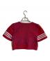 GUCCI (グッチ) adidas (アディダス) Red Logo Jacquard Stripe Short Sleeve Sweater レッド サイズ:M：18000円