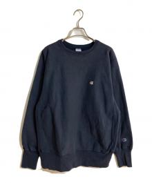 Champion（チャンピオン）の古着「刺繍トリコタグ 目あり リバースウィーブスウェット」｜ネイビー