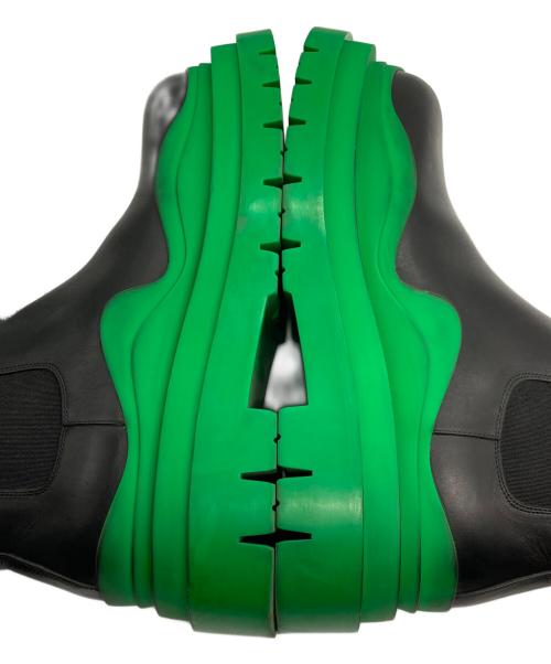 BOTTEGA VENETA（ボッテガベネタ）BOTTEGA VENETA (ボッテガベネタ) タイヤチェルシーブーツ ブラック×グリーン サイズ:40の古着・服飾アイテム