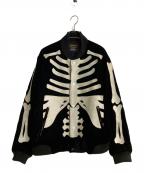 VANSONバンソン）の古着「50th Anniv. Bomber Jacket 別珍 ボーン 刺繍 ボンバー ジャケット/フィフティース アニバーサリー ボンバー ジャケット」｜ブラック