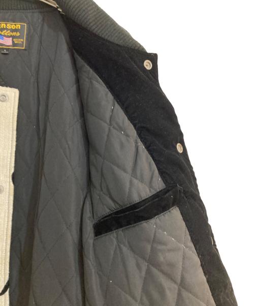 VANSON（バンソン）VANSON (バンソン) 50th Anniv. Bomber Jacket 別珍 ボーン 刺繍 ボンバー ジャケット/フィフティース アニバーサリー ボンバー ジャケット ブラック サイズ:Lの古着・服飾アイテム