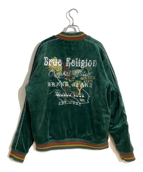 TRUE RELIGION（トゥルー レリジョン）TRUE RELIGION (トゥルー レリジョン) Western Velvet Bomber Jacket グリーン サイズ:Ｌの古着・服飾アイテム