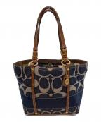 COACHコーチ）の古着「デニムキャンバストートバッグ」｜インディゴ