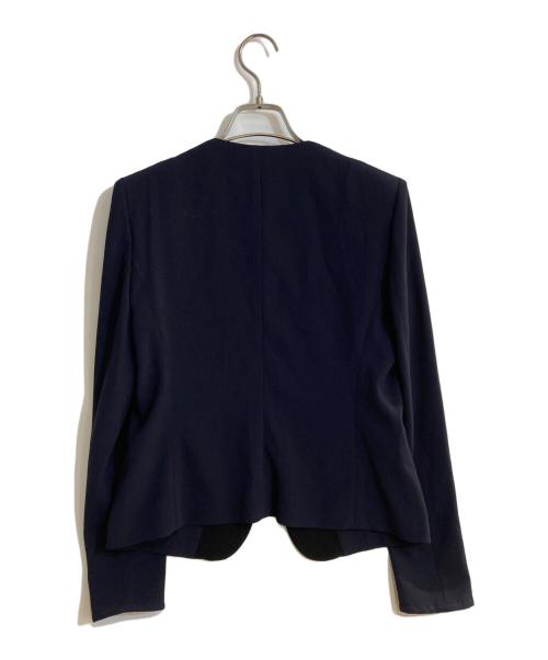 BEIGE（ベイジ）BEIGE (ベイジ) CINDY ノーカラージャケット ネイビー サイズ:４の古着・服飾アイテム