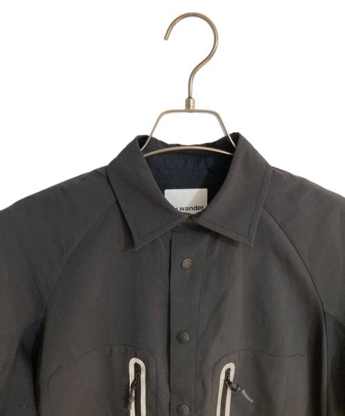 and wander（アンドワンダー）and wander (アンドワンダー) tech short sleeve shirt ブラック サイズ:00の古着・服飾アイテム