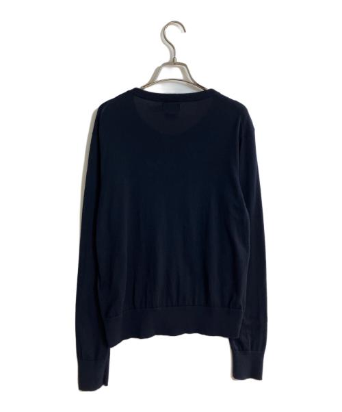 POLO RALPH LAUREN（ポロ・ラルフローレン）POLO RALPH LAUREN (ポロ・ラルフローレン) 白刺繍カーディガン ネイビー サイズ:Mの古着・服飾アイテム