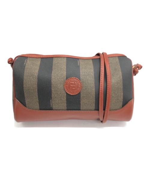 FENDI（フェンディ）FENDI (フェンディ) ペカン柄オールドショルダーバッグ ブラック×ブラウンの古着・服飾アイテム