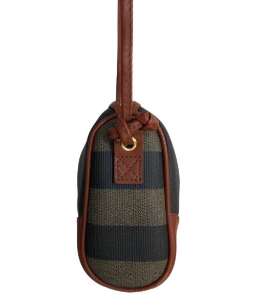 FENDI（フェンディ）FENDI (フェンディ) ペカン柄オールドショルダーバッグ ブラック×ブラウンの古着・服飾アイテム