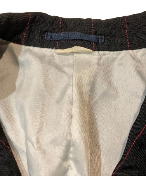 COMME des GARCONS HOMME DEUX（コムデギャルソン オム ドゥ）COMME des GARCONS HOMME DEUX (コムデギャルソン オム ドゥ) 22SS ポリ縮絨 ストライプ 3B ロング テーラードジャケット ブラック サイズ:Sの古着・服飾アイテム