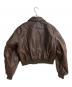 NKNIT (ンニット) synthetic leather padded jacket ブラウン：30000円