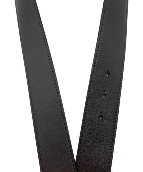 LOEWE（ロエベ）LOEWE (ロエベ) アナグラムロゴリバーシブルレザーベルト ブラック×ネイビー サイズ:95/38の古着・服飾アイテム