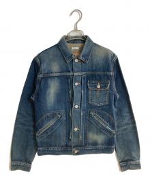 mynt denim×International Gallery BEAMS（ミントデニム×インターナショナルギャラリービームス)）の古着「PENNY（Real Used）刺繍デニムジャケット」｜ブルー