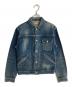 Mynt Denim（ミントデニム）の古着「PENNY（Real Used）刺繍デニムジャケット」｜ブルー