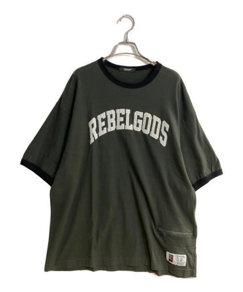 UNDERCOVER（アンダーカバー）UNDERCOVER (アンダーカバー) ラフィー天竺TEE REBELGODS PATCH/レベルゴッズパッチ グリーン サイズ:2の古着・服飾アイテム