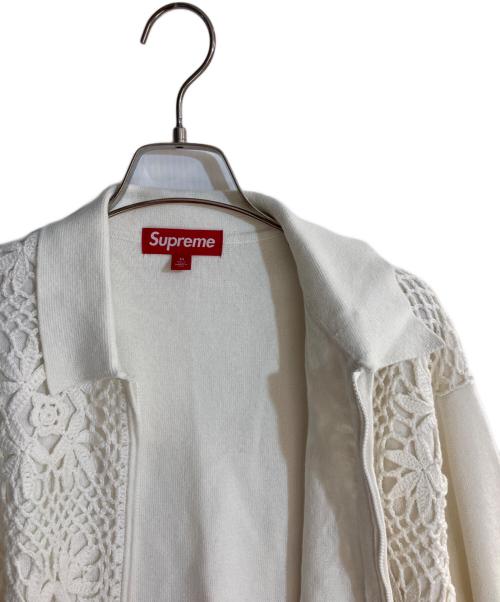 SUPREME（シュプリーム）Supreme (シュプリーム) Crochet Zip Up Cardigan ホワイト サイズ:Mの古着・服飾アイテム