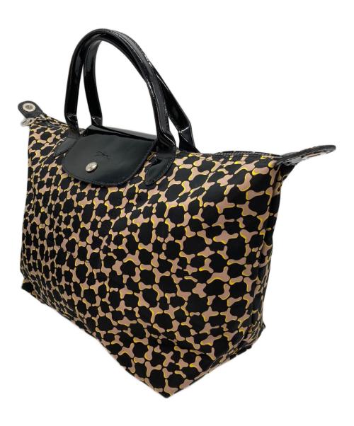 LONGCHAMP（ロンシャン）LONGCHAMP (ロンシャン) 総柄トートバッグ ブラックの古着・服飾アイテム