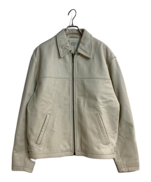 GUESS（ゲス）GUESS (ゲス) COW LEATHER JACKET ホワイト サイズ:Mの古着・服飾アイテム