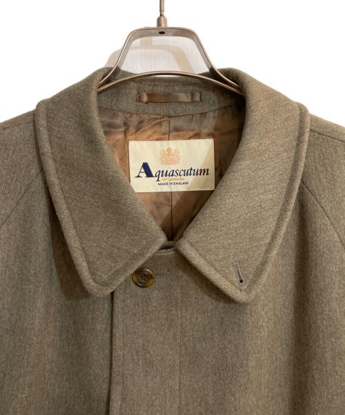 Aquascutum（アクアスキュータム）Aquascutum (アクアスキュータム) ウールステンカラーコート オリーブ サイズ:42の古着・服飾アイテム