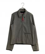 PRADA SPORTSプラダスポーツ）の古着「ナイロンパイピングウール混スイングトップ」｜グレー