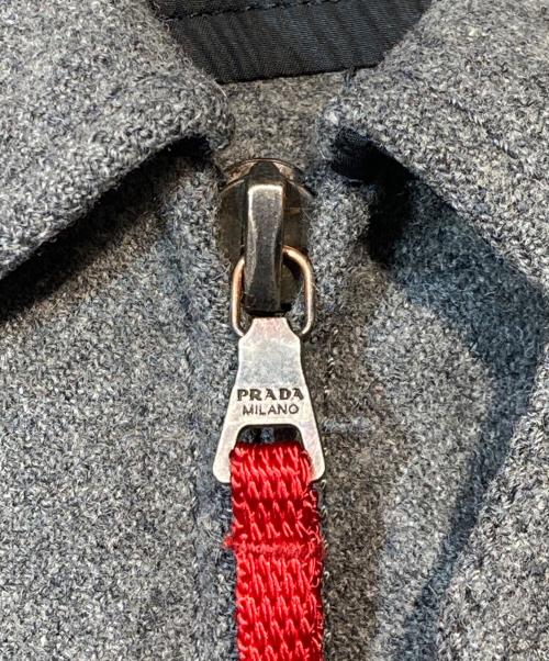 PRADA SPORTS（プラダスポーツ）PRADA SPORTS (プラダスポーツ) ナイロンパイピングウール混スイングトップ グレー サイズ:Sの古着・服飾アイテム