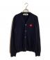 PLAY COMME des GARCONS（プレイコムデギャルソン）の古着「ハートワッペンウールカーディガン」｜ネイビー
