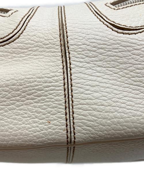TOD'S（トッズ）TOD'S (トッズ) ホーボーレザーワンショルダーバッグ ホワイトの古着・服飾アイテム