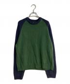 stussyステューシー）の古着「COLORBLOCKED RAGLAN KNIT CREW/カラーブロックドラグランニットクルー」｜グリーン