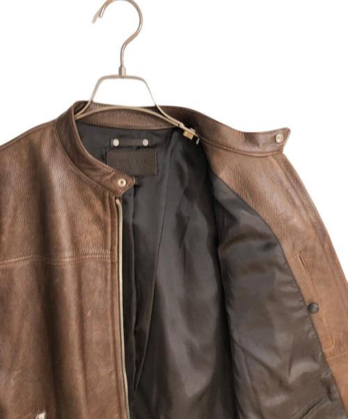 COACH（コーチ）COACH (コーチ) シングルレザーライダースジャケット ブラウン サイズ:Mの古着・服飾アイテム
