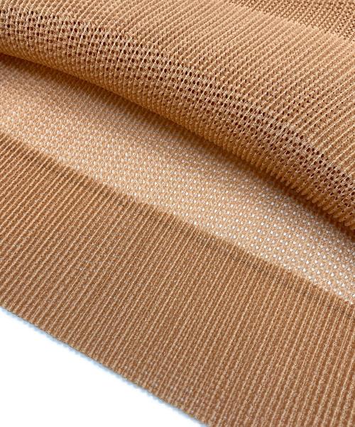 PLEATS PLEASE（プリーツプリーズ）PLEATS PLEASE (プリーツプリーズ) Vネックメッシュトップス Tシャツ ブラウン サイズ:3の古着・服飾アイテム