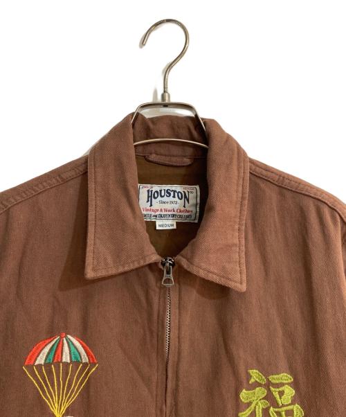 HOUSTON（ヒューストン）HOUSTON (ヒューストン) コットンリネンベトナムジャケット ブラウン サイズ:Mの古着・服飾アイテム