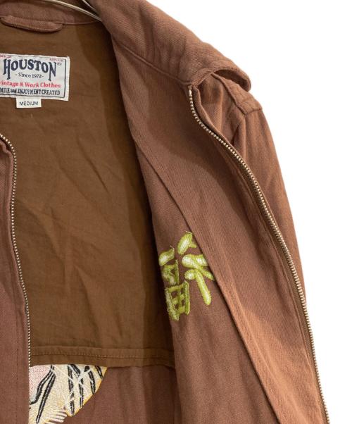 HOUSTON（ヒューストン）HOUSTON (ヒューストン) コットンリネンベトナムジャケット ブラウン サイズ:Mの古着・服飾アイテム
