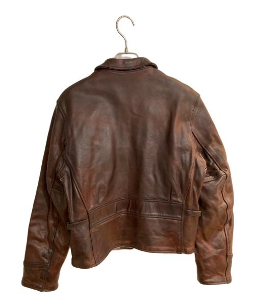 Aero LEATHER（エアロレザー）Aero LEATHER (エアロレザー) ハーフベルト ホースレザージャケット ブラウン サイズ:34の古着・服飾アイテム