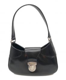 PRADA（プラダ）の古着「プッシュロックレザーワンショルダーバッグ」｜ブラック