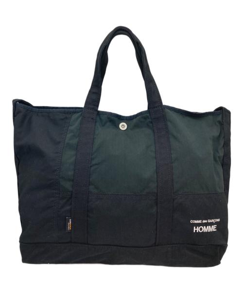 COMME des GARCONS HOMME（コムデギャルソン オム）COMME des GARCONS HOMME (コムデギャルソン オム) コットンナイロンリップ パッチワーク 2WAY BAG ブラックの古着・服飾アイテム