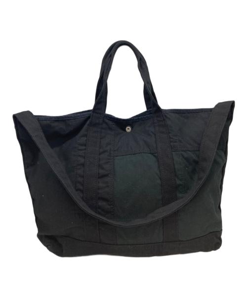 COMME des GARCONS HOMME（コムデギャルソン オム）COMME des GARCONS HOMME (コムデギャルソン オム) コットンナイロンリップ パッチワーク 2WAY BAG ブラックの古着・服飾アイテム
