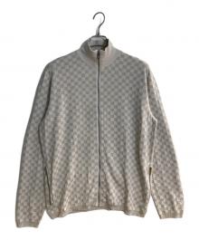 LOUIS VUITTON（ルイ ヴィトン）の古着「ダミエジップアップカーディガン」｜ベージュ