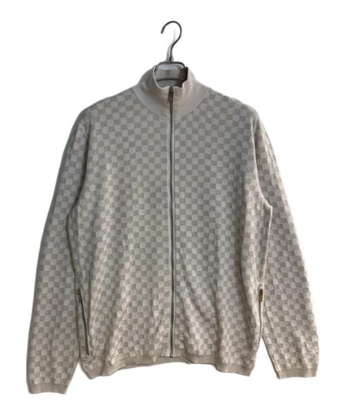 LOUIS VUITTON（ルイ ヴィトン）LOUIS VUITTON (ルイ ヴィトン) ダミエジップアップカーディガン ベージュ サイズ:Ｌの古着・服飾アイテム
