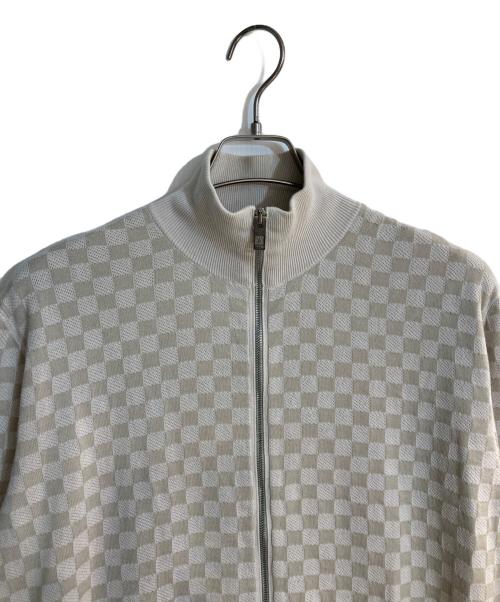 LOUIS VUITTON（ルイ ヴィトン）LOUIS VUITTON (ルイ ヴィトン) ダミエジップアップカーディガン ベージュ サイズ:Ｌの古着・服飾アイテム