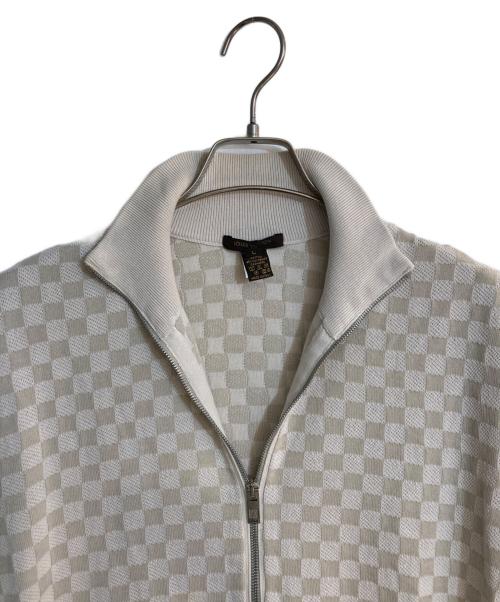 LOUIS VUITTON（ルイ ヴィトン）LOUIS VUITTON (ルイ ヴィトン) ダミエジップアップカーディガン ベージュ サイズ:Ｌの古着・服飾アイテム