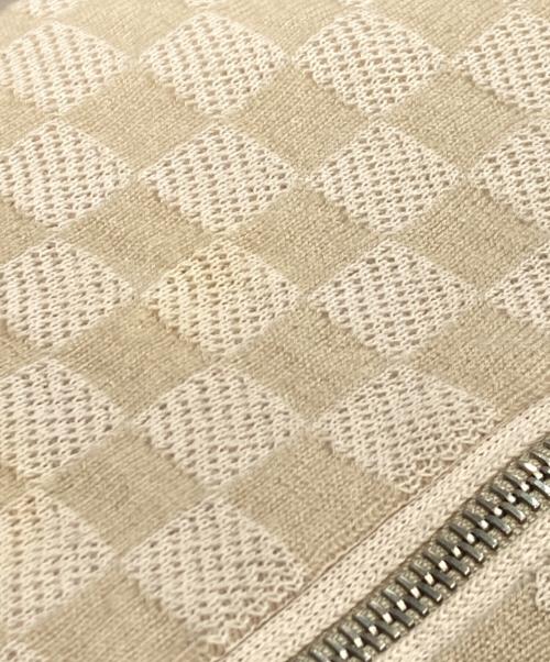 LOUIS VUITTON（ルイ ヴィトン）LOUIS VUITTON (ルイ ヴィトン) ダミエジップアップカーディガン ベージュ サイズ:Ｌの古着・服飾アイテム