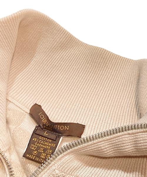 LOUIS VUITTON（ルイ ヴィトン）LOUIS VUITTON (ルイ ヴィトン) ダミエジップアップカーディガン ベージュ サイズ:Ｌの古着・服飾アイテム