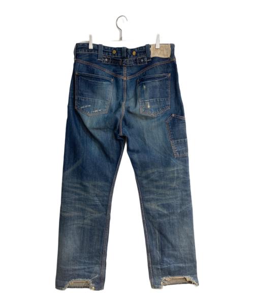 RRL（ダブルアールエル）RRL (ダブルアールエル) BALTIMORE / ボルモチア 1st ダメージ加工デニムパンツ ネイビー サイズ:SIZE W36×L34（実寸股下85cm)の古着・服飾アイテム