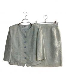 Yves Saint Laurent（イヴサンローラン）の古着「ツイードセットアップスーツ」｜グリーン