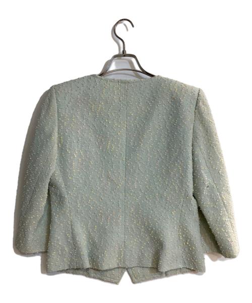 Yves Saint Laurent（イヴサンローラン）Yves Saint Laurent (イヴサンローラン) ツイードセットアップスーツ グリーン サイズ:Mの古着・服飾アイテム