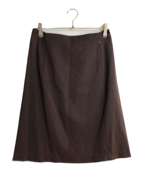 BOTTEGA VENETA（ボッテガベネタ）BOTTEGA VENETA (ボッテガベネタ) ウールスカート ブラウン サイズ:40の古着・服飾アイテム
