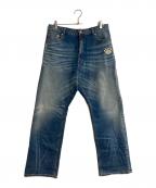 pandiesta japanパンディエスタジャパン）の古着「パンダ刺繍デニムパンツ」｜インディゴ