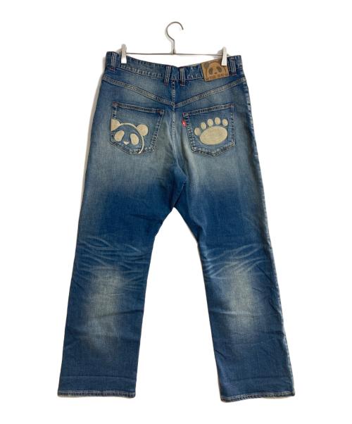 pandiesta japan（パンディエスタジャパン）PANDIESTA JAPAN (パンディエスタジャパン) パンダ刺繍デニムパンツ インディゴ サイズ:W34の古着・服飾アイテム