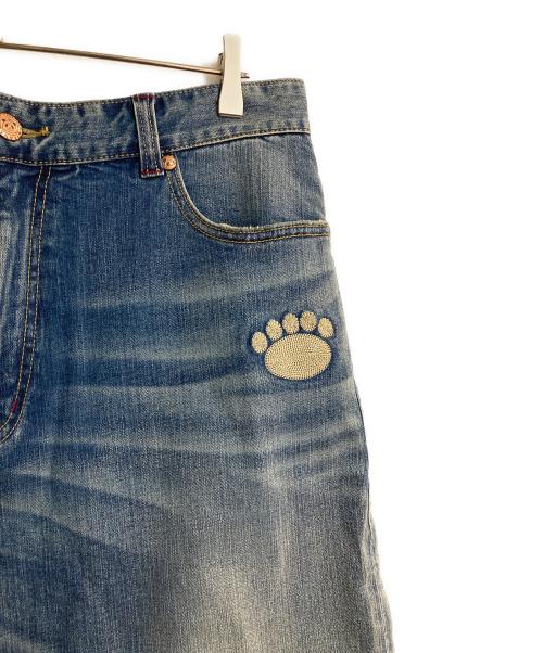 pandiesta japan（パンディエスタジャパン）PANDIESTA JAPAN (パンディエスタジャパン) パンダ刺繍デニムパンツ インディゴ サイズ:W34の古着・服飾アイテム