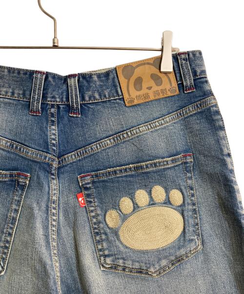 pandiesta japan（パンディエスタジャパン）PANDIESTA JAPAN (パンディエスタジャパン) パンダ刺繍デニムパンツ インディゴ サイズ:W34の古着・服飾アイテム